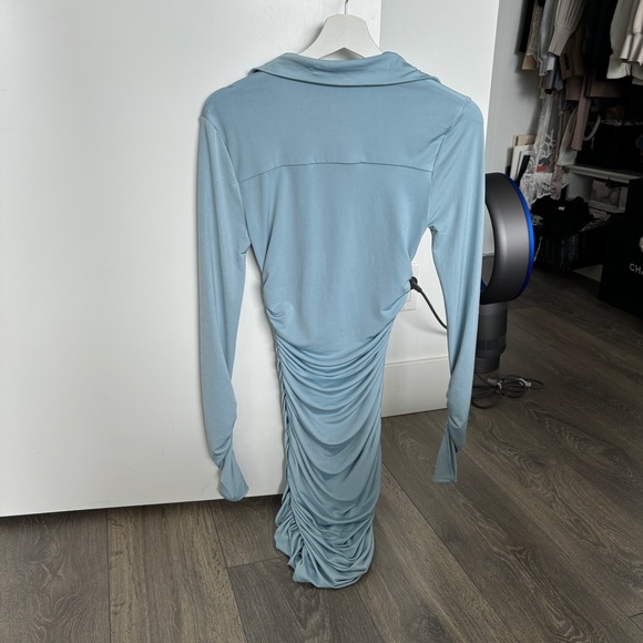 House of CB Deana Jersey Asymmetric Mini Shirt Dress - Picture 8 of 12